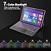 TOMSENN Surface Pro Type Cover, Portable Wireless Bluetooth Keyboard with Touchpad, 7-Color LED Backlit and Built-in Rechargeable Battery (LED Backlit)