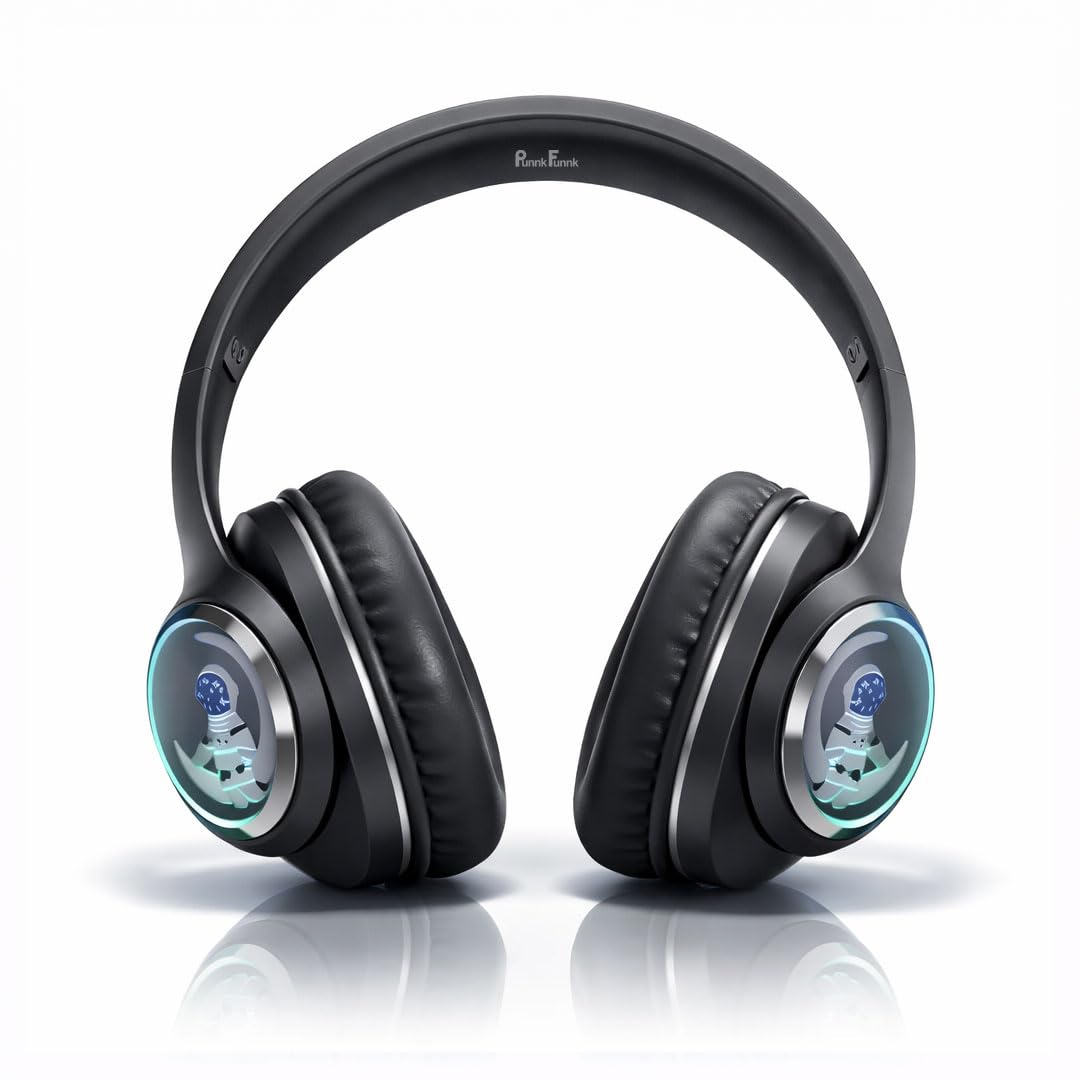 PunnkFunnk Astro Junior Wireless Bluetooth Headphones with BT 5.3, Noise Cancelling, Hi-Res Audio, 40mm Drivers, Deep Bass, Memory Foam Ear Cushions, Over-Ear Headset for Kids, Teens & Adults (Black)-image-14