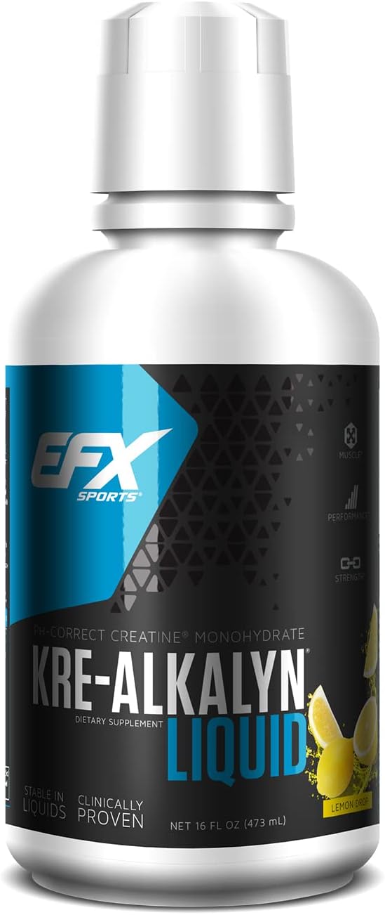 EFX Sports Kre-Alkalyn Creatine, Liquid Concentrate, PH-Correct Creatine Monohydrate, Multi-Patented Formula, Gain Strength, Build Muscle & Enhance Performance (63 Servings, Unflavored) : Health & Household