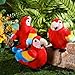 HyDren 1 Piece Halloween Stuffed Pirate Parrot on Shoulder 7 Inch Plush Shoulder Parrot Gift for Costume Accessory Animal Toys Cosplay Prop for Birthday Halloween Party (Classic,Red)