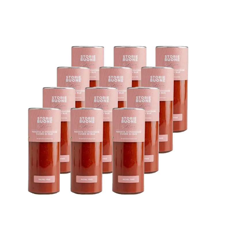 Salsas Sin Níquel - Pack de 12 Salsas de Tomate Corazón de Buey Sin Níquel de 550gr.