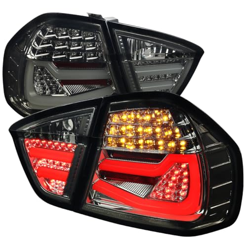 E90 LED TAIL LIGHTS-SMOKE Made for and Compatible with 06-08 BMW 3-SERIES