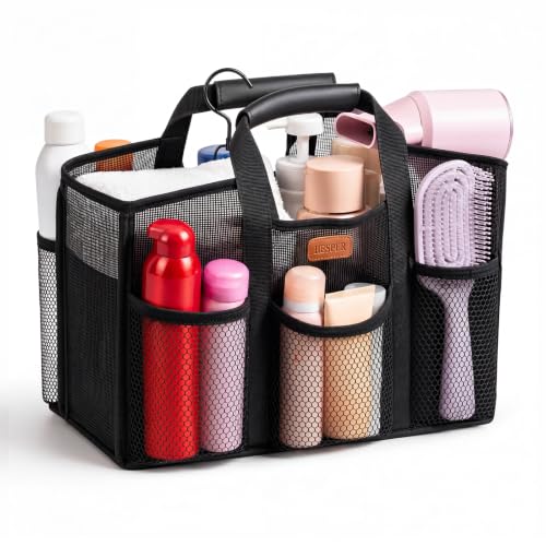 HESPER Mesh Shower Caddy for College Dorm with Hook and Soft Handles