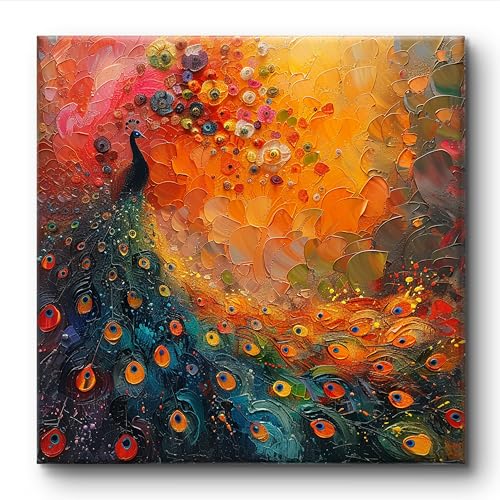 Livin'luxe paintings Peacock modern art canvas home decor wall paintings with frame painting for living room wall decoration office 24 inch x 24 inch CV-38099