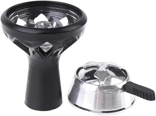 Cachimba Bowl Cabeza de Silicona para Cachimba Tazón de Tabaco Tazón de Silicona con Sistema de Gestión de Calor con Tapa de Acero, Resistente al