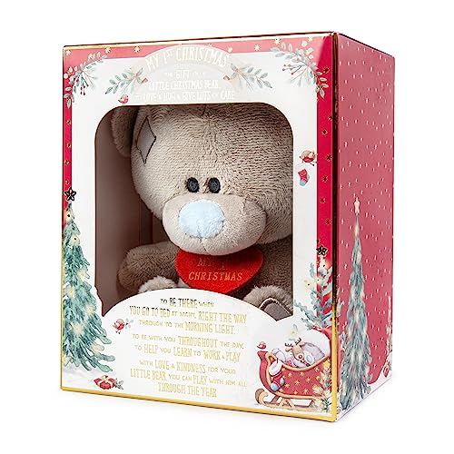Me to You Tiny Tatty Teddy My First Christmas Bear in Gift Box - Official Collection, Grey, Blue, 15cm - Image 3
