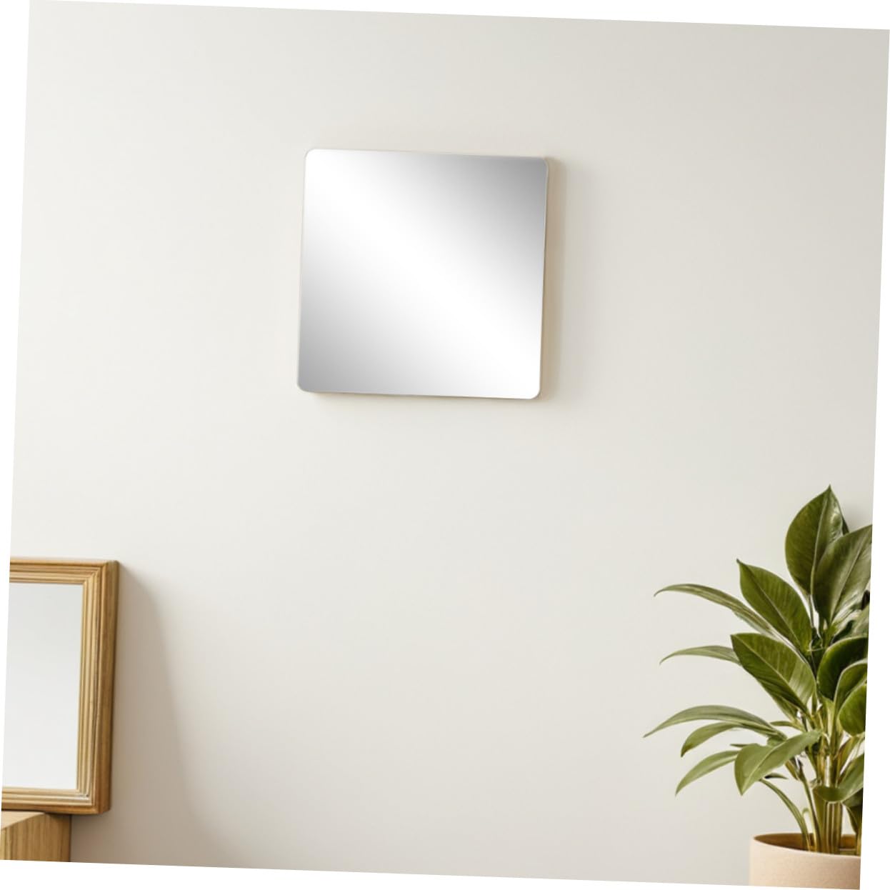 8 Stück Teiliges Selbstklebendes Quadratisches Spiegelfliesen Flexibel Zuschneidbar Unzerbrechlich für Wanddekoration Wohnzimmer Bad Schlafzimmer DIY Raumgestaltung