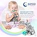 Bryco Baby Elephant Pacifier Holder - Includes Detachable Pacifier, Tail Clip, and Rattle - Soft Plush Stuffed Animal Toys for Infants - BPA-Free Silicone Pacifier is Easy to Clean and Dishwasher Safe