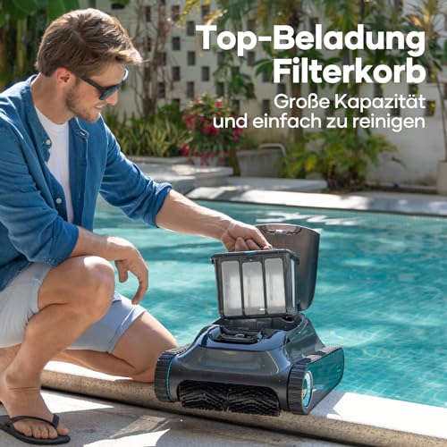 AIPER Scuba S1 Poolroboter Boden und Wand, Kabelloser Poolsauger mit Wandklettern, Intelligenten Navigation 2.0, 150 Minuten Batterielaufzeit, Poolreiniger für Eingelassene Pools bis zu 150㎡ – Bild 6