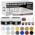 Globalcom Tile and Granite/Marble Repair Kit, Porcelain Stone and Quartz Countertops Repair Kit for Chips Dents Cracks Holes Scratch, Fix Chipped Edges Corners, Reattaches Missing Pieces