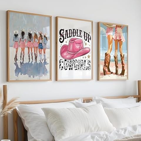 Fardes Coastal Room Decor for Beachy Aesthetic, Coastal Cowgirl Wall Decor, Coastal Cowgirl Prints, Cool Girl Aesthetic Wall Decor, Dorm Room Decor Cover