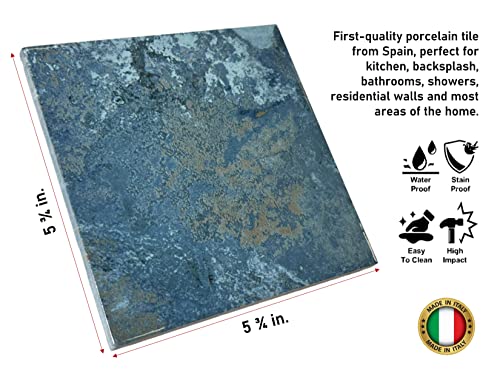 Tenedos 6X6 Aquarium Blue Glazed Square 5.75 Inch Porcelain Floor Wall Pool Tile For Kitchen Backsplash thumb #5