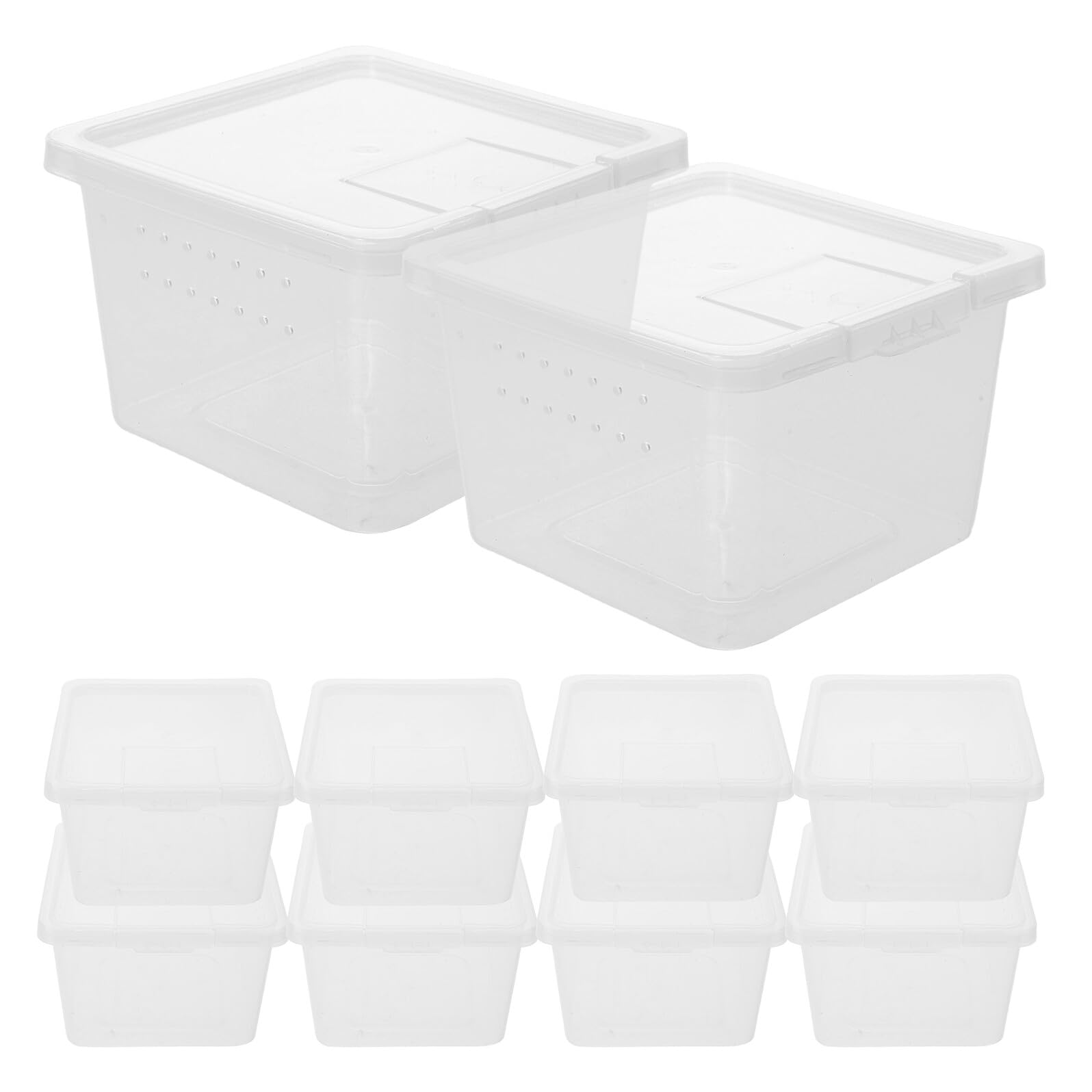 Terrarium pour reptiles 105x10x7 cm plastique transparent lot de 10 cages
