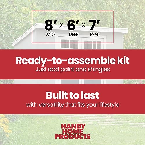 Handy Home Products 19642-3 Highland 8X6 Modern Wooden Storage Shed thumb #1