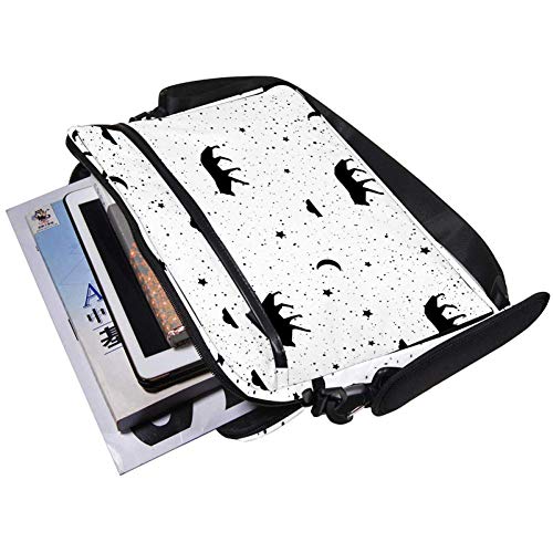 Bolso bandolera para portátil 14-15.4 wolf moon and star con correa ajustable 5