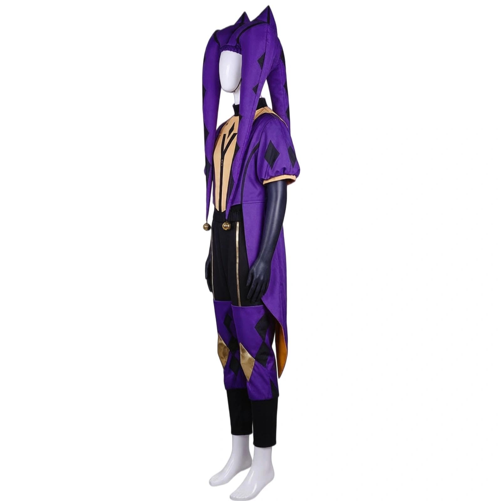 Halloween Kostüm für Erwachsene, Karneval Rollenspiel Cosplay Komplettset – Jester Stil
