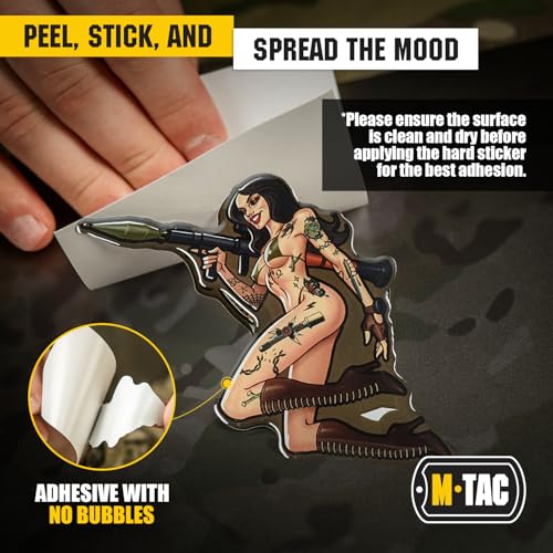 Image of M-Tac Morale Sticker Tactical Girl - 3D Tactical Military Sticker for Laptop, Tablet, Phone, Notebook, Car Bumper, Hard Hat (№9 RPG Hooligan)
