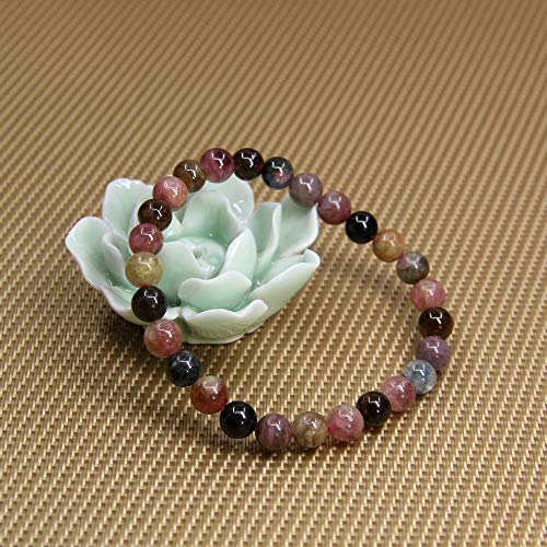 Image of Angelstones Gemstones 6mm Round Beads Healing Crystal Bracelet for women, 7.0 Inches, Natural Gemstone, Quartz | Natural Gemstone, Handmade Gifts for Women, Healing Crystal Round Beaded Stretch Bracelets, Unisex Jewelry for Women and Men