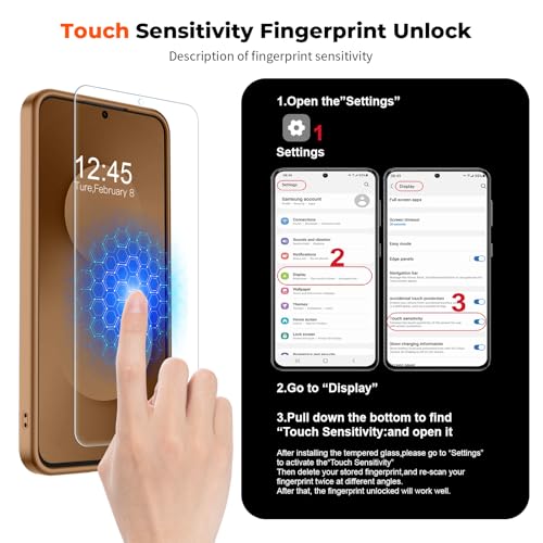 Image of SUPFINE Magnetic for Samsung Galaxy S25 FE Case with Screen Protector, (Built-in Magnets) (Military Grade Drop Protection) Slim Translucent Shockproof Phone Case,Brown