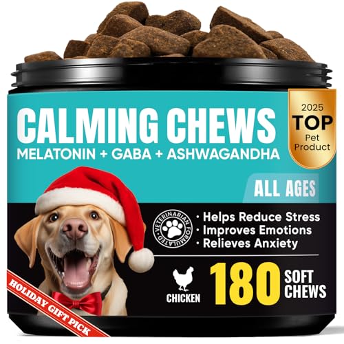 Calming Chews for Dogs – GABA & Melatonin for Fast-Acting Relief – Long-Lasting Support with