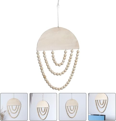 Miniatura 4 de VOSAREA Decoración de pared de cuentas de madera hecha a mano, decoración creativa para colgar en la pared