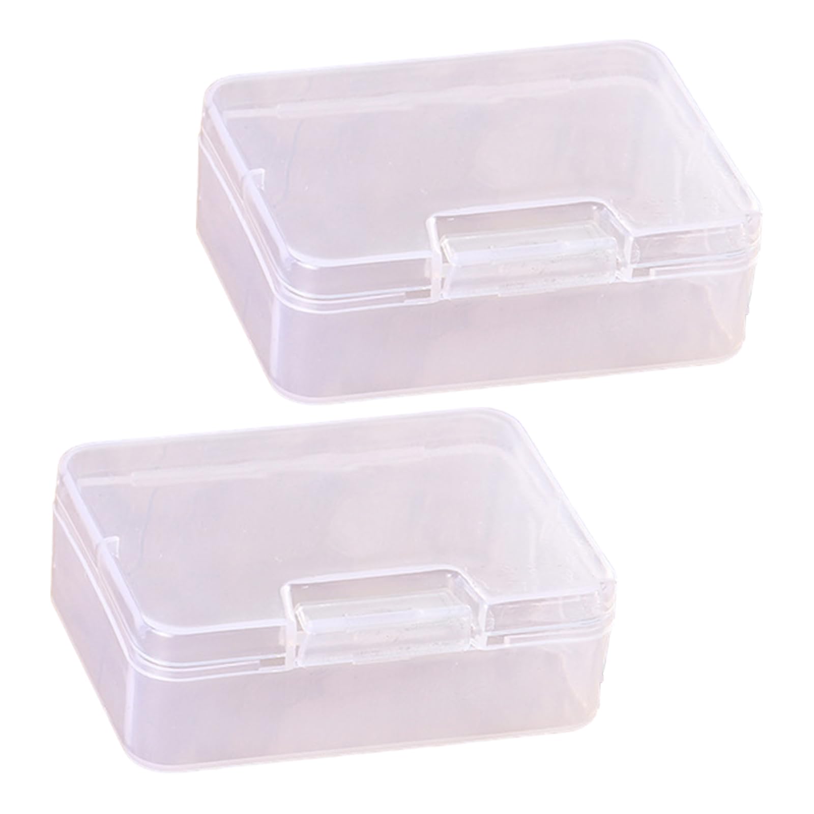 Hsioluted Multipurpose Clear Boxes Clear Hinged Lid Storage Boxes for Efficient Organization of Necklaces and Pills Storage