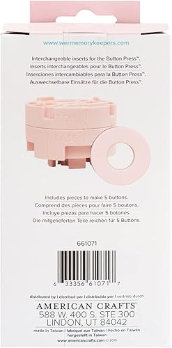 Miniatura 3 de We R Memory Keepers Inserto de círculo de presión de botón pequeño, hace botones de bricolaje de 0.984 in, perfecto para mochilas, bolsos, bolsas y