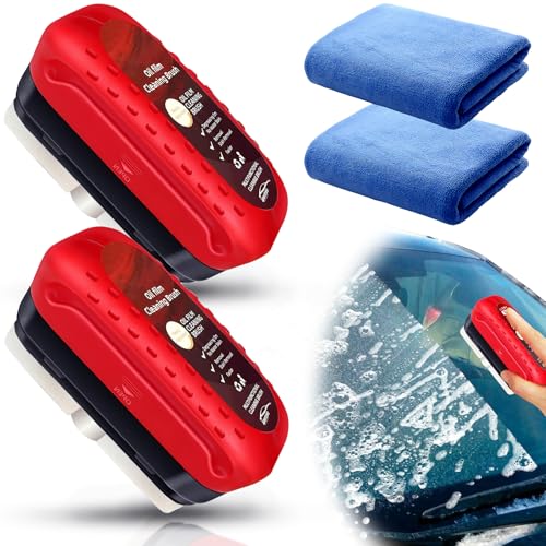 Shinybox Film Oléofuge pour Vitres de Voiture, 2 Pièces Film Oleophobe pour Vitre Automobile avec 2 Serviettes, Film Oléophobe pour Vitres D'automobiles, Nettoyant pour Vitres de Voiture
