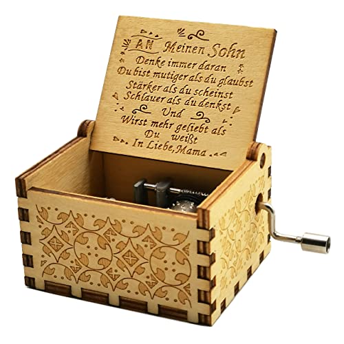 KURBELWERK Spieluhr 'O Tannenbaum' - Mini Drehorgel Weihnachtsmusik Im Geschenkkarton