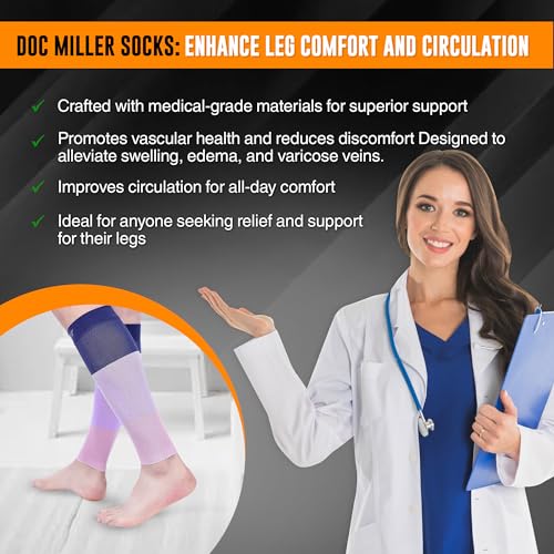 Image of Doc Miller Calf Compression Sleeves 15-20mmHg for Short People Men & Women