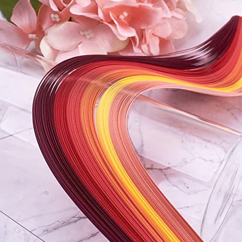 Craftdady 1200 Streifen Quilling Papierstreifen 390 x 3 mm Gradual Rot für DIY Handwerk Party Dekoration