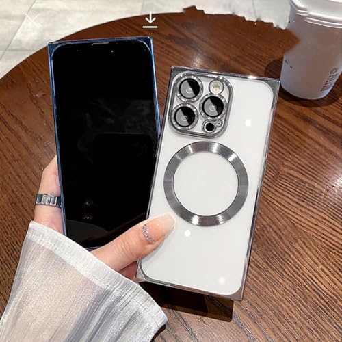 Coque silicone iPhone 15 transparente et magnétique FX Bleu - 5