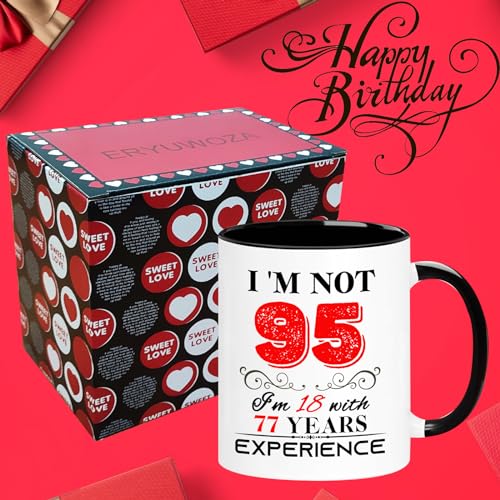 Taza para cumpleaños 95 años, 11oz, cerámica miniatura 5
