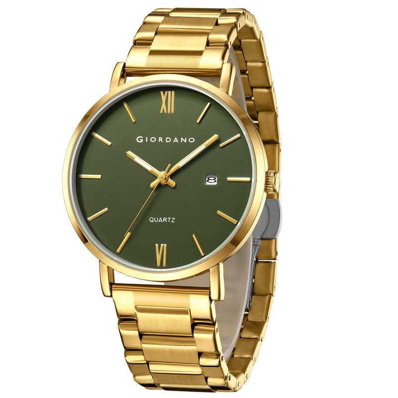 giordano Analog Quartz Watch for Men with Round Dial, Roman Indices, Date Function, Luminous Hands, Stainless Steel Strap - GZ-50211-picture-28