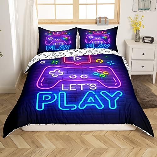 Loussiesd Cat Pet Cats Pattern Bedding Set Single Cute Kitten Duvet Cover Set for Kids Lightweight Microfiber Bedding Set Mysterious Black Cat Decor