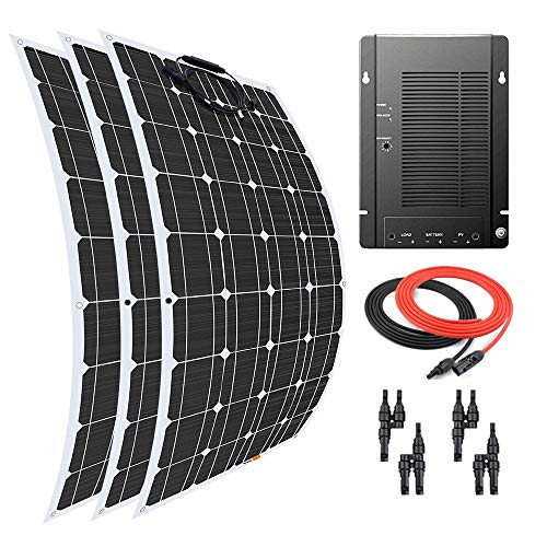 Preisvergleich Produktbild Giosolar Solarpanel, 300 W, Flexibles Solarmodul, Akku-Ladegerät Monokristallin, MPPT 40 A Solarregler für Boot, Wohnwagen, Off-Grid