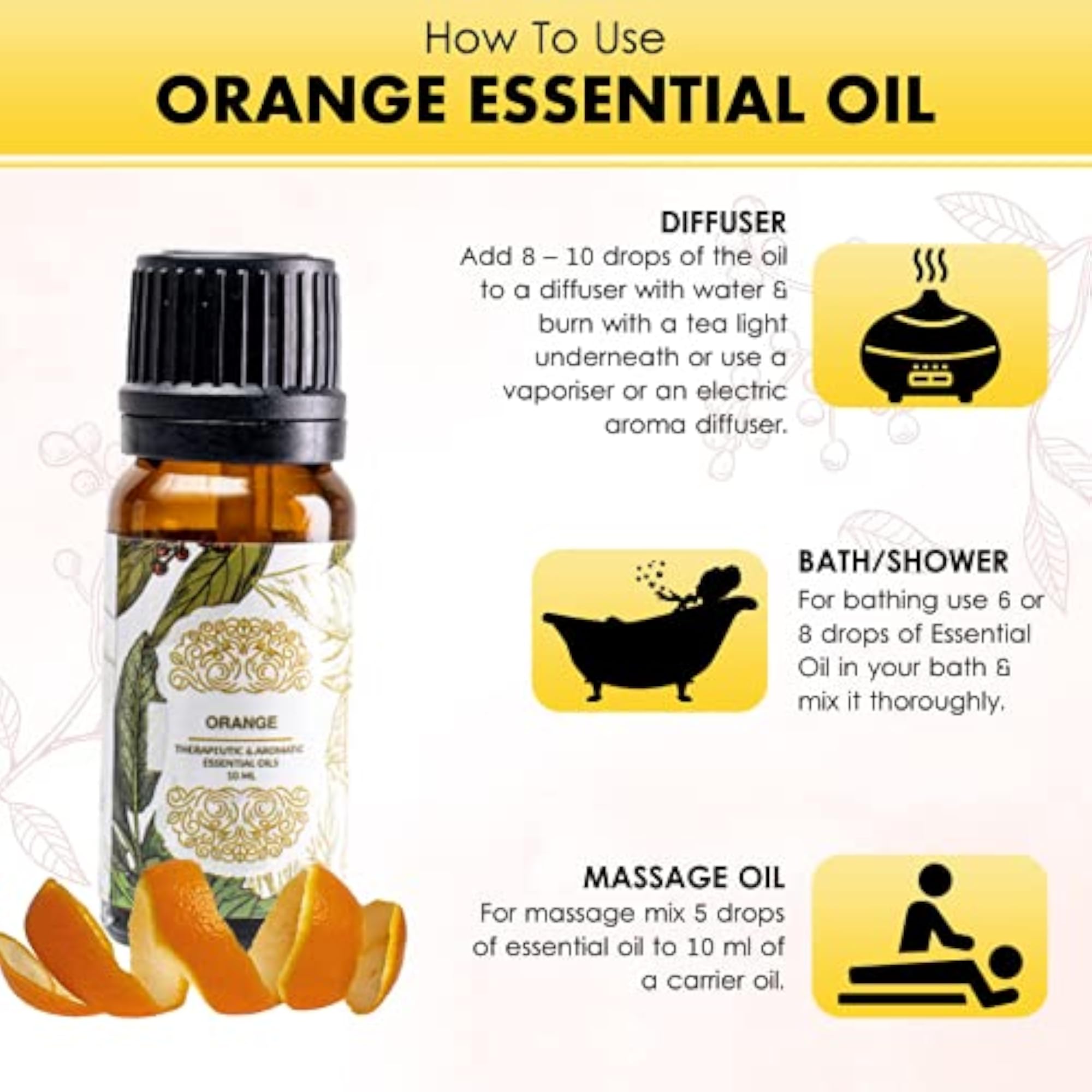 BUY Orange Essential Oil, Natural for Skin & Massage