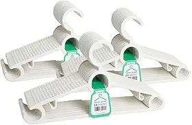 Kit 20 Unidades Cabide Branco Resistente Kits Cabides Reforçados Para Roupas Pesadas Resistentes Calças Shorts Camisetas Camisas Multiuso CSCABIDES