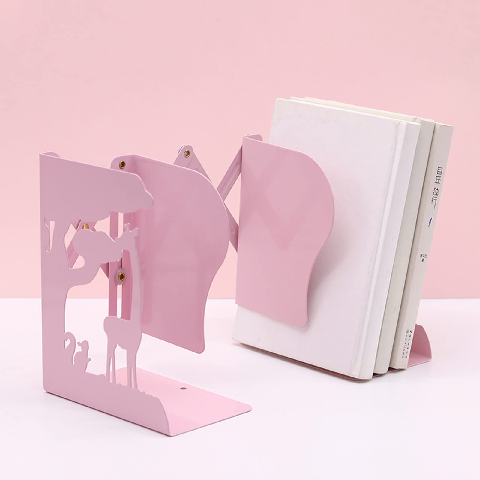 Sujetalibros Decorativos Sujetalibros de Metal Ajustable Soporte para Libros Soporte de Escritorio Sujetalibros Soporta Sujetalibros para Estantes Oficina y Hogar Sujetalibros Antideslizant