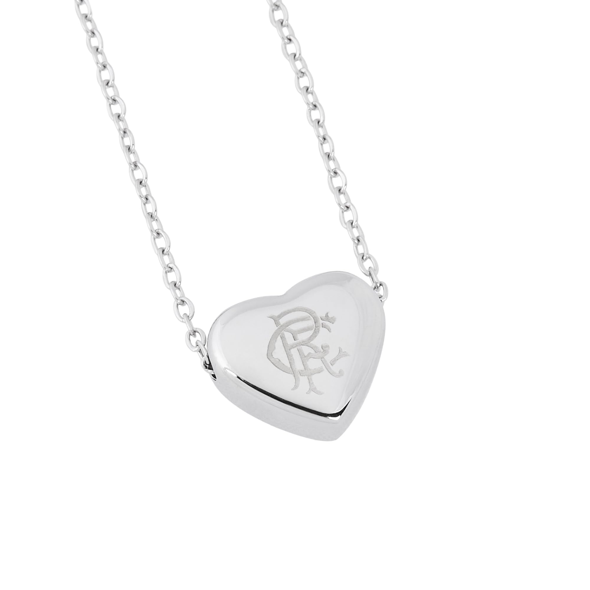 Officially Licensed Rangers FC Heart RFC Necklace, Stainless Steel Chain, Women's Ladies Gift