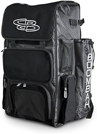 Boombah Superpack Bat Pack -Backpack Version (no wheels) - Holds up to 4 Bats - Dark Charcoal/Black - For Baseball or Softball