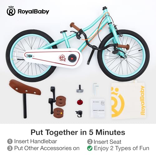 Image of RoyalBaby Kids Bike, Terra EZ Balance to Pedal Convertable Bicycle, 14 16 18 Inch Easy Learn Balancing to Biking Boys Girls Ages 3-9 Years Beginners