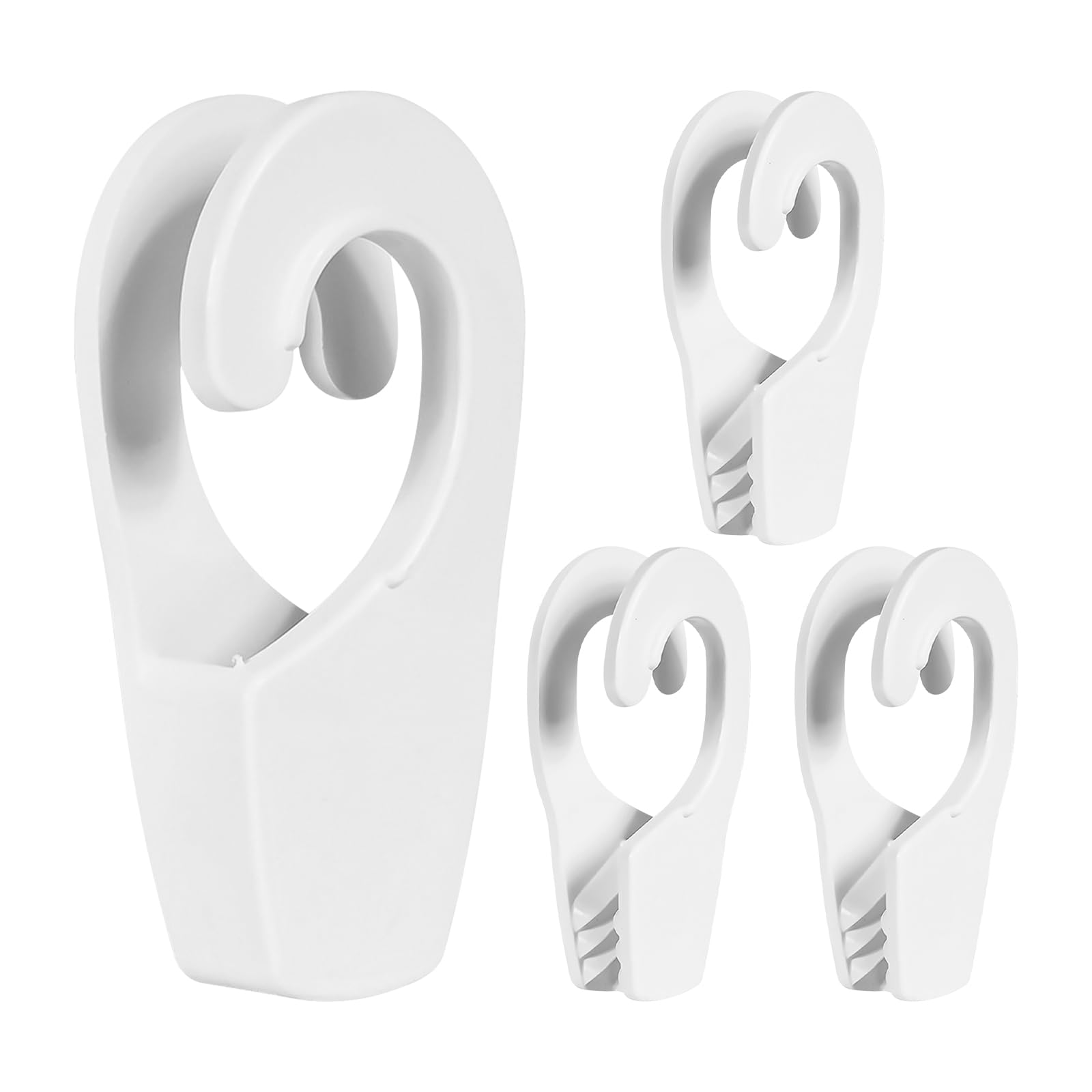 SWTHM 4PCS Marine Boat Fender Hook, Rail Mounted Boat Fender Hanger Boat Fender Positioning Hook Fits for φ2.5CM Rail & Rope up to φ3.4CM Marine Boat Hook Accessories (White)