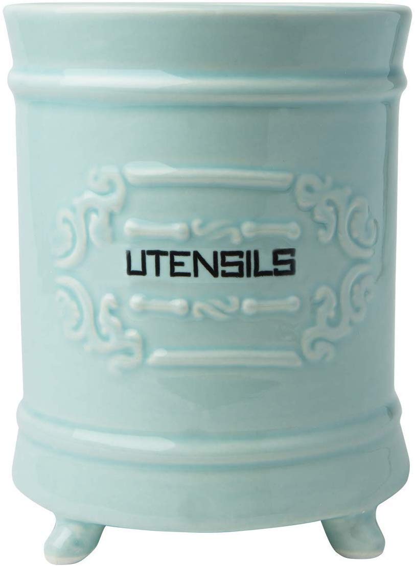 Buy French Blue Ceramic Utensil Holder Vintage Style Kitchen Utensil