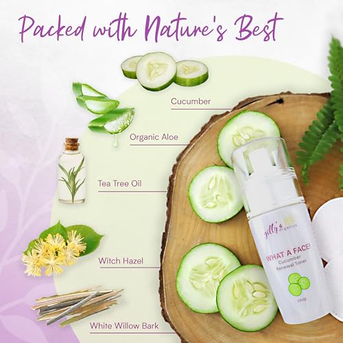 Gilly's Organics Gilly'S Organics, Astringente natural con aloe y árbol de té, minimiza los poros, niebla antiacné, prebase hidratante y zumbido, 85 ml - imagen 3