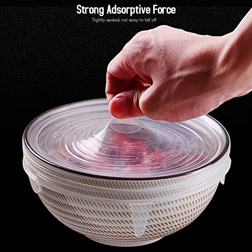 Kiboule 6 peças reutilizáveis tampas elásticas de silicone embrulhar tigela tampa de vedação cozinha