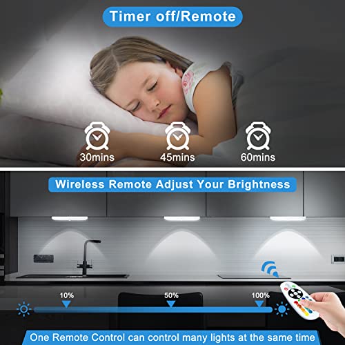 Under Cabinet Lighting Wireless with Remote, 48 LED Rechargeable Under Cabinet Lights, Kitchen Counter Lights Dimmable LED Closet Light RGB Bar for Shelf, Car, Hallway, 15 Color Changing, 6 Pack — view 4