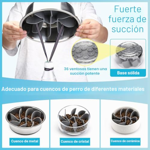 Miniatura 5 de Pettom Comedero Perros Lento, Comedero Antivoracidad Perro Slow Feeder Dog Bowl Accesorios