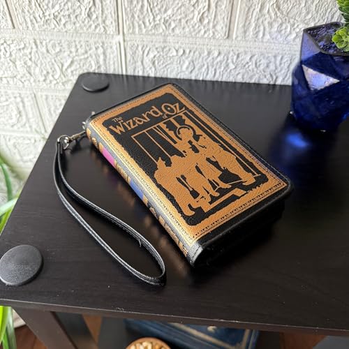 Image of Things2Die4 Women's Bifold Wallet Wizard of Oz Book Wristlet, Brown 7 Inch
