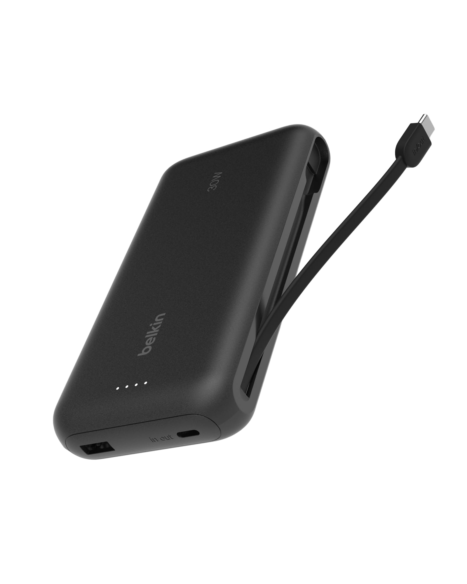 Batterie Externe Belkin 20K avec Câble Intégré - Chargeur Portable USB-C 30W